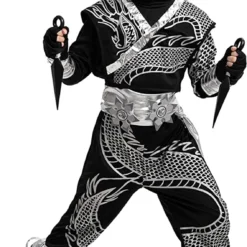 Spooktacular Kids Silver Dragon Ninja Halloween Costume - Group Costumes -Halloween Costumes Sales 2022 Silver Ninja Dragon Halloween Costumes Child 3 result