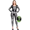 Spooktacular Women Skeleton Bodysuit with Glow Patterns - Group Costumes 1 Spooktacular Women Skeleton Bodysuit with Glow Patterns - Group Costumes -Halloween Costumes Sales 2022 Skeleton Glow in The Dark Catsuit Bodysuit Halloween Costumes for Women Adult 5