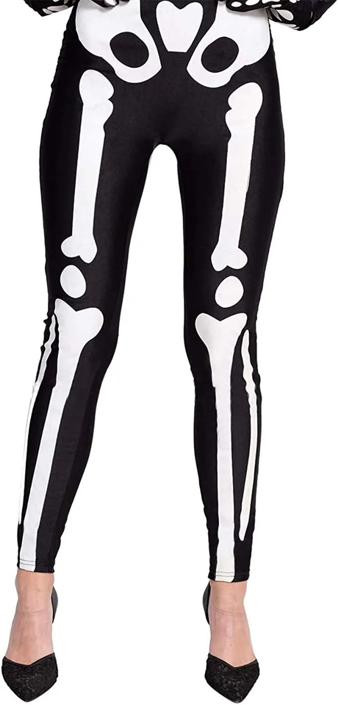 Spooktacular Women Skeleton Bodysuit with Glow Patterns - Group Costumes 8 Spooktacular Women Skeleton Bodysuit with Glow Patterns - Group Costumes - Image 6
