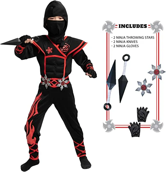 Spooktacular Kids Flame Red Ninja Halloween Costume - Group Costumes 3 Spooktacular Kids Flame Red Ninja Halloween Costume - Group Costumes