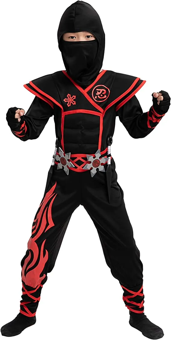 Spooktacular Kids Flame Red Ninja Halloween Costume - Group Costumes 6 Spooktacular Kids Flame Red Ninja Halloween Costume - Group Costumes - Image 4