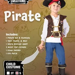 Spooktacular Boys Pirate Halloween Costume - Group Costumes -Halloween Costumes Sales 2022 Spooktacular Creations Boys Pirate Costume for Kids Deluxe Costume Set 2 result