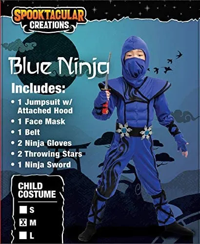 Spooktacular Kids Blue Ninja Costumes - Group Costumes 5 Spooktacular Kids Blue Ninja Costumes - Group Costumes - Image 3
