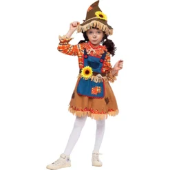 Spooktacular Girls Sunflower Scarecrow Halloween Costume - Kid Halloween Costumes