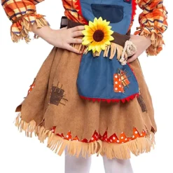 Spooktacular Girls Sunflower Scarecrow Halloween Costume - Kid Halloween Costumes -Halloween Costumes Sales 2022 Sunflower Sweet Scarecrow Costume for Girls 3