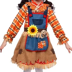 Spooktacular Girls Sunflower Scarecrow Halloween Costume - Kid Halloween Costumes -Halloween Costumes Sales 2022 Sunflower Sweet Scarecrow Costume for Girls 6