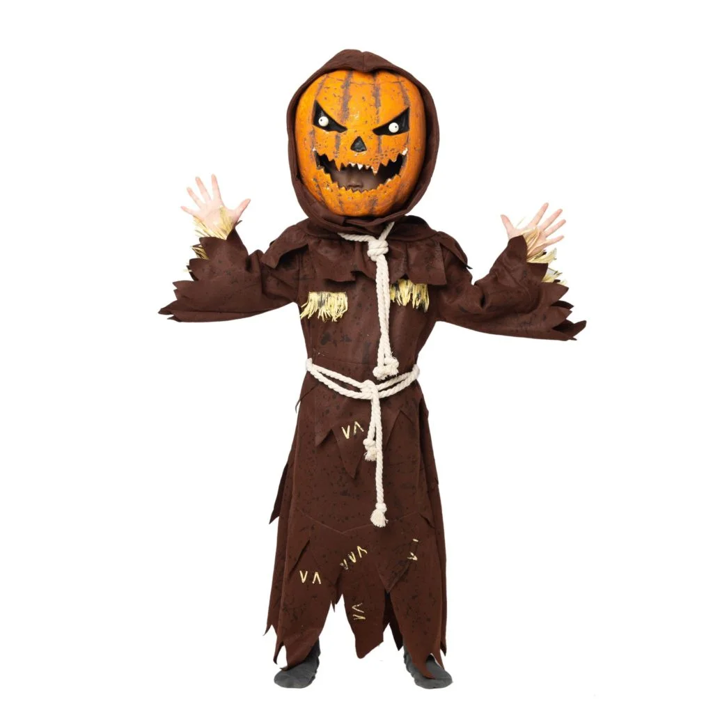Spooktacular Kids scary scarecrow pumpkin bobble head costume - Kid Halloween Costumes 3 Spooktacular Kids scary scarecrow pumpkin bobble head costume - Kid Halloween Costumes
