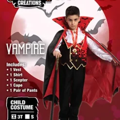 Spooktacular Vampire Costume Cosplay (Red)- Child - Group Costumes -Halloween Costumes Sales 2022 Vampire Costume Cosplay Red Child 5 result 1