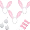 Spooktacular 3Pcs White Bunny Cosplay Accessories Set - Costume Accessories -Halloween Costumes Sales 2022 White Bunny Cosplay Accessories Set 3 Pack 3