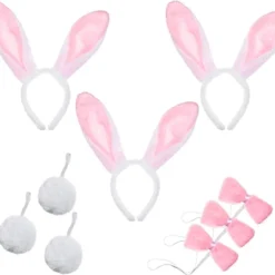 Spooktacular 3Pcs White Bunny Cosplay Accessories Set - Costume Accessories