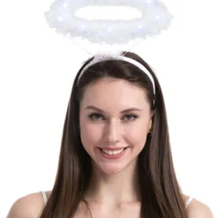 Spooktacular Halloween Light up Angel Halo Headband - Costume Accessories -Halloween Costumes Sales 2022 White LED Angel Halo Headband Cosplay Kit Role Play Accessories 1 结果 1