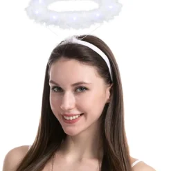 Spooktacular Halloween Light up Angel Halo Headband - Costume Accessories -Halloween Costumes Sales 2022 White LED Angel Halo Headband Cosplay Kit Role Play Accessories 2 结果 1