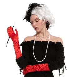 Spooktacular Womens Black and White Wig Set - Costume Accessories 10 Spooktacular Womens Black and White Wig Set - Costume Accessories -Halloween Costumes Sales 2022 Women Cruel Lady Wig Adult 1