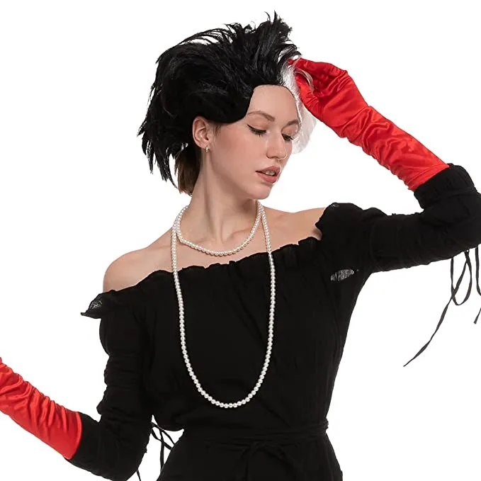 Spooktacular Womens Black and White Wig Set - Costume Accessories 8 Spooktacular Womens Black and White Wig Set - Costume Accessories - Image 7