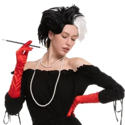 Spooktacular Womens Black and White Wig Set - Costume Accessories 12 Spooktacular Womens Black and White Wig Set - Costume Accessories -Halloween Costumes Sales 2022 Women Cruel Lady Wig Adult 5