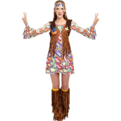 Spooktacular Women Hippie Costume Cosplay Role Play- Adult - Adult Costumes