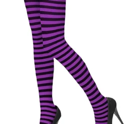Spooktacular 3pcs Halloween Womens Striped Leggings - Costume Accessories -Halloween Costumes Sales 2022 Womens Nylon Striped Tights BlackPurple Standard 3 Pack 2 结果
