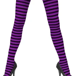Spooktacular 3pcs Halloween Womens Striped Leggings - Costume Accessories -Halloween Costumes Sales 2022 Womens Nylon Striped Tights BlackPurple Standard 3 Pack 3 结果