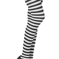Spooktacular 3Pcs Women's Nylon Striped Tights Black/White - Costume Accessories -Halloween Costumes Sales 2022 Womens Nylon Striped Tights BlackWhite 3 Pack 2