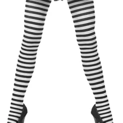 Spooktacular 3Pcs Women's Nylon Striped Tights Black/White - Costume Accessories -Halloween Costumes Sales 2022 Womens Nylon Striped Tights BlackWhite 3 Pack 6