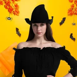 Spooktacular Halloween Witch Hat Costume - Costume Accessories -Halloween Costumes Sales 2022 Womens Wool Knitted Witch Hat Cosplay 2 结果
