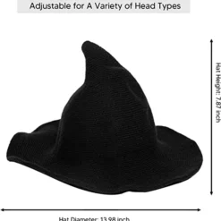 Spooktacular Halloween Witch Hat Costume - Costume Accessories -Halloween Costumes Sales 2022 Womens Wool Knitted Witch Hat Cosplay 3 结果