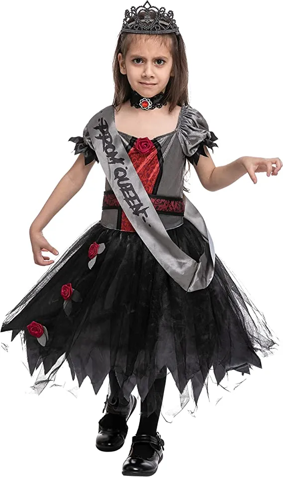 Spooktacular Girl Prom Queen Halloween Costume - Kid Halloween Costumes 4 Spooktacular Girl Prom Queen Halloween Costume - Kid Halloween Costumes - Image 2