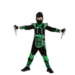 Spooktacular Boys Green Ninja Halloween Costume - Group Costumes